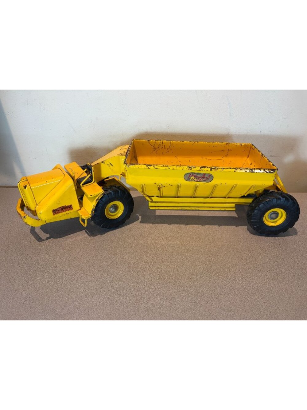 Doepke Model Toy Heavy Pressed Steel Wooldridge Bottom Dump Earth Hauler Truck